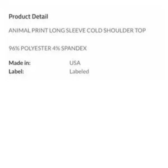 Leopard Print Cold Shoulder Top - Picture 6 of 6